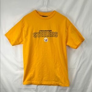 Antigua - Steelers TShirt - 100% Cotton - Black and Gold - Medium - Embroidered